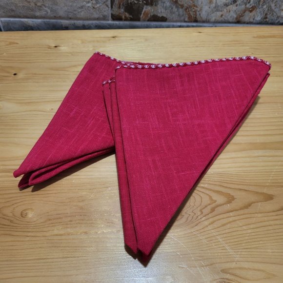 Rel Linen Cloth Table Napkins Reversible Set of 6 - Picture 8 of 9